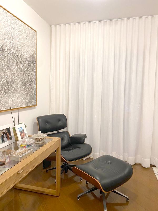 Para Trilho Simples: 500 cm x 263 cm - Linho Gaze Branco com Forro de Microfibra · Pedro Pedrosa