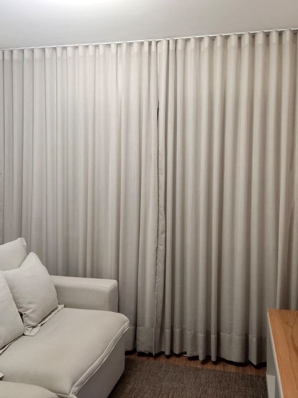 Para Trilho Simples - 255cm x 280cm - Glam Areia com Microfibra Branca · Rosi Caleffi