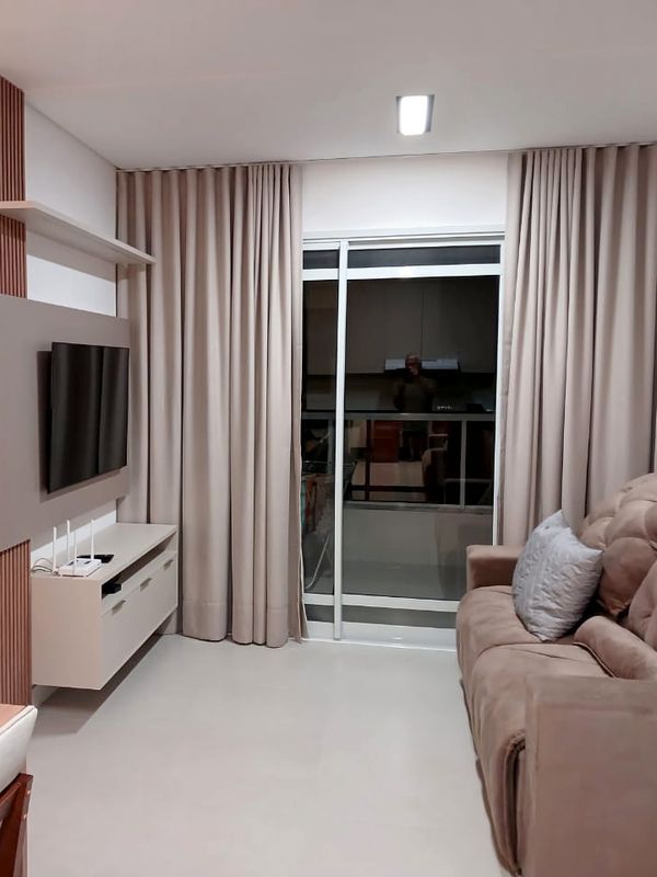 Para Trilho Simples - 310cm x 260cm - Linho Gaze Areia com Forro Blackout Marfim · Alceu Julio