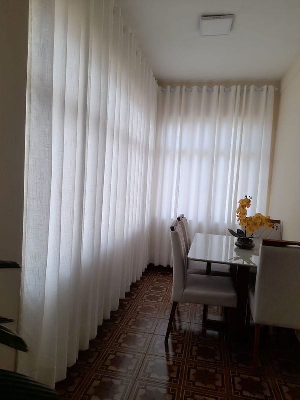 Cortina de Ilhós - 300cm x 265cm - Gaze Off White com Microfibra Branca · Luciana