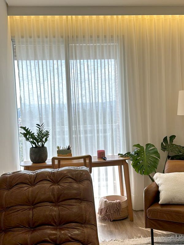 Para Trilho Simples: 250 cm x 260 cm - Linho Gaze Off White (sem forro) · Maria Clara