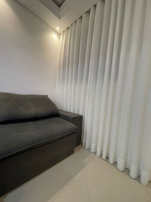 Cortina de Ilhós - 300cm x 263cm - Gaze Off White com Microfibra Branca · Pamela Souza