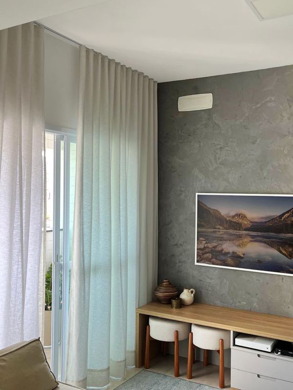 Para Trilho Simples - 250cm x 281cm - Glam Areia com Microfibra Branca · Danielle Garcia