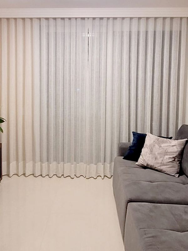 Para Trilho Simples - 292cm x 250cm - Linho Gaze Off White (sem forro) · Rafael Antonio