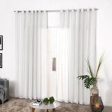 Cortina de Linho Gaze Branco de Ilhós para Varão