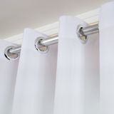 Cortina de Varão 1,50m de Linho Gaze Branco com Forro de Microfibra
