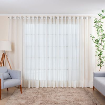 Cortina de Varão 2,50m de Linho Gaze Off White
