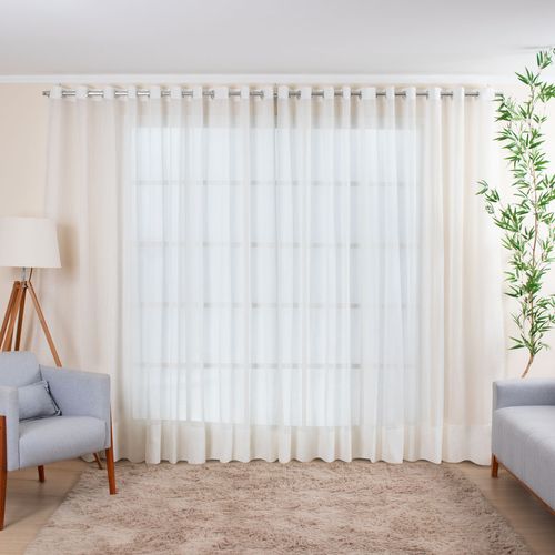 Cortina de Varão 4,50m de Linho Gaze Off White