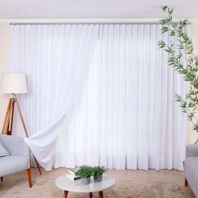 Cortina Prega Wave para Trilho Suíço de 2,50m Glam Branco com Forro de Microfibra