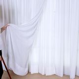 Cortina Prega Wave para Trilho Suíço de 1,50m Glam Branco com Forro de Microfibra