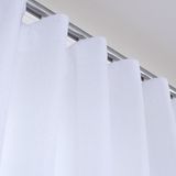 Cortina Prega Wave para Trilho Suíço de 1,50m Glam Branco com Forro de Microfibra