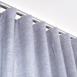 Cortina Prega Wave para Trilho Suíço de 1,50m Glam Titânio com Forro de Microfibra