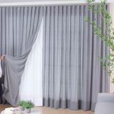 Cortina Prega Wave para Trilho Suíço de 1,50m Glam Titânio com Forro de Microfibra