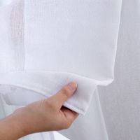 Cortina Sob Medida para Varão de 1,50m (3 metros de tecido) Tecido Glam Branco