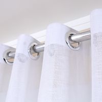 Cortina Sob Medida para Varão de 4,50m (9 metros de tecido) Tecido Glam Branco