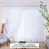 Tecido de Glam cor Branco com Forro de Microfibra Branca