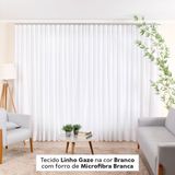 Tecido de Linho Gaze cor Branco com Forro de Microfibra Branca