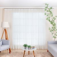 Cortina Wave para Trilho Suíço 1,50m de Linho Gaze Off White