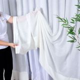 Cortina Wave para Trilho Suíço 1,50m de Linho Gaze Off White com Forro Blackout Gelo