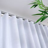 Cortina Wave para Trilho Suíço 1,50m de Linho Gaze Off White com Forro Blackout Gelo