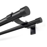 Trilho Suíço De Parede Duplo Preto Fosco Principal 2